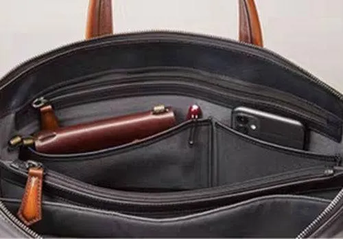 15inch Vintage Leather Laptop Briefcase Bag