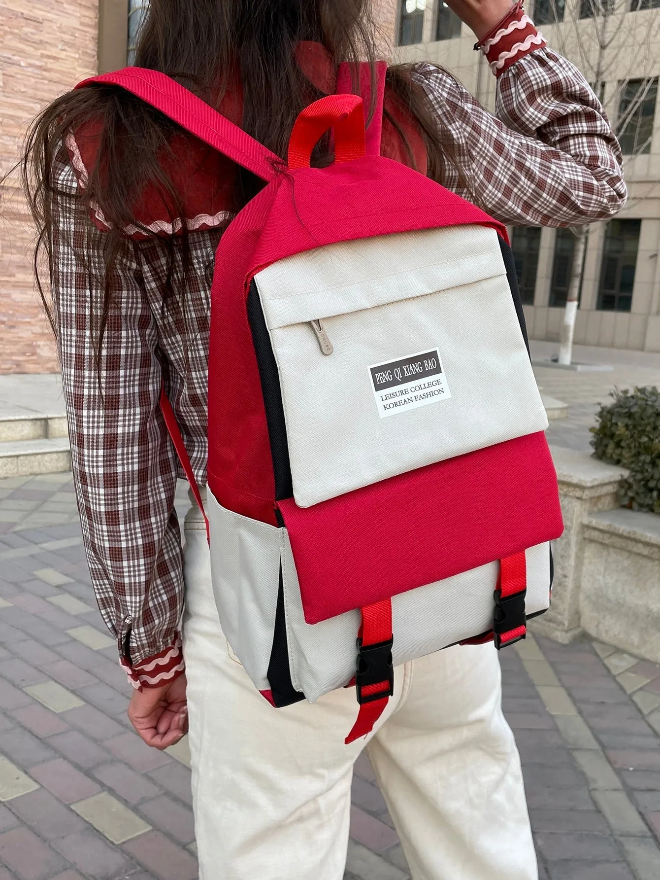 4cps Color Block Backpack Set