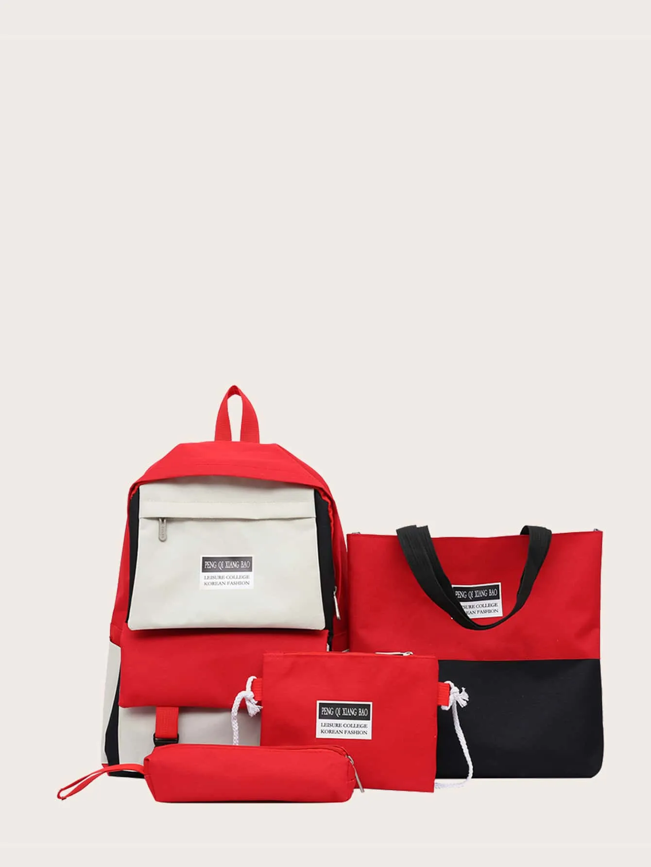 4cps Color Block Backpack Set