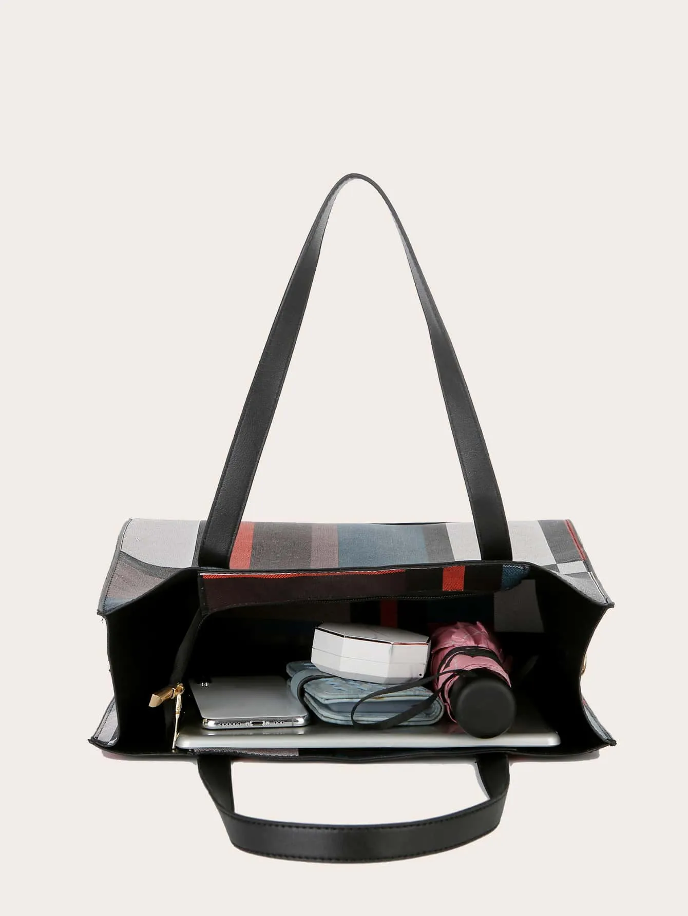 4pcs Color Block Tote Bag Set