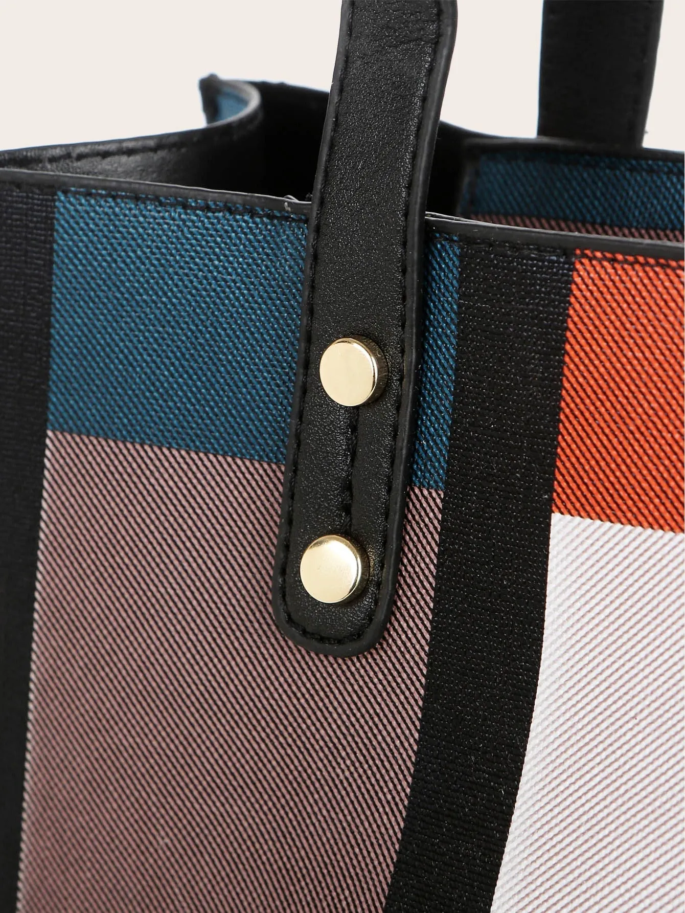 4pcs Color Block Tote Bag Set