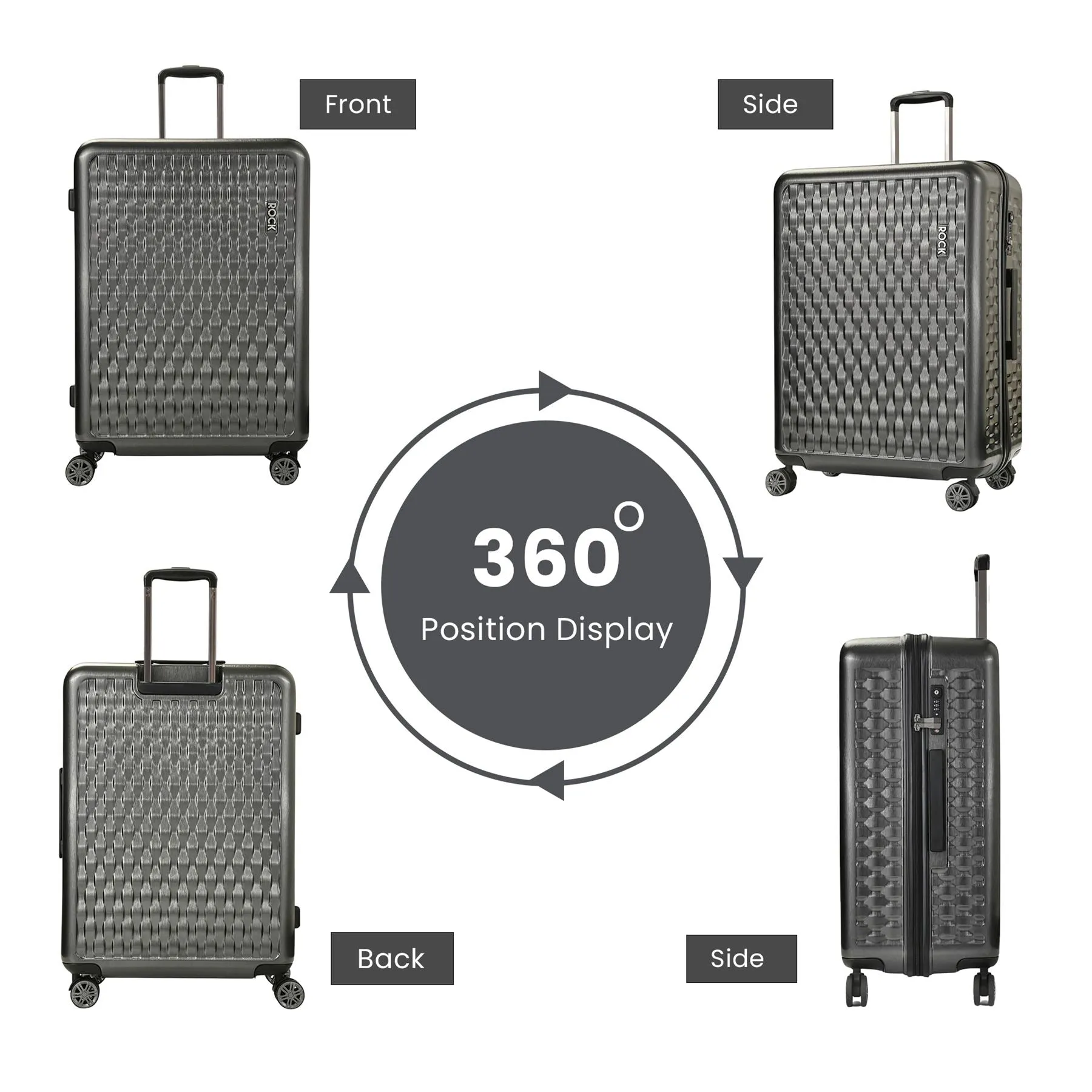 Allure Luggage Suitcase Travel Bag Carry On Hand Cabin Check in Hard-Shell 4 Spinner Wheels Trolley Set