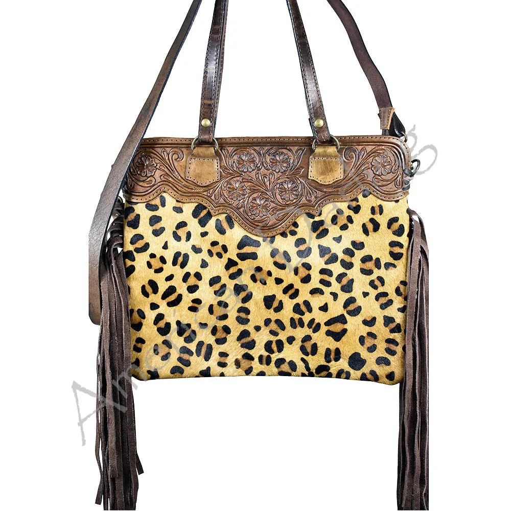 American Darling Conceal Carry Cheetah Fringe Handbag