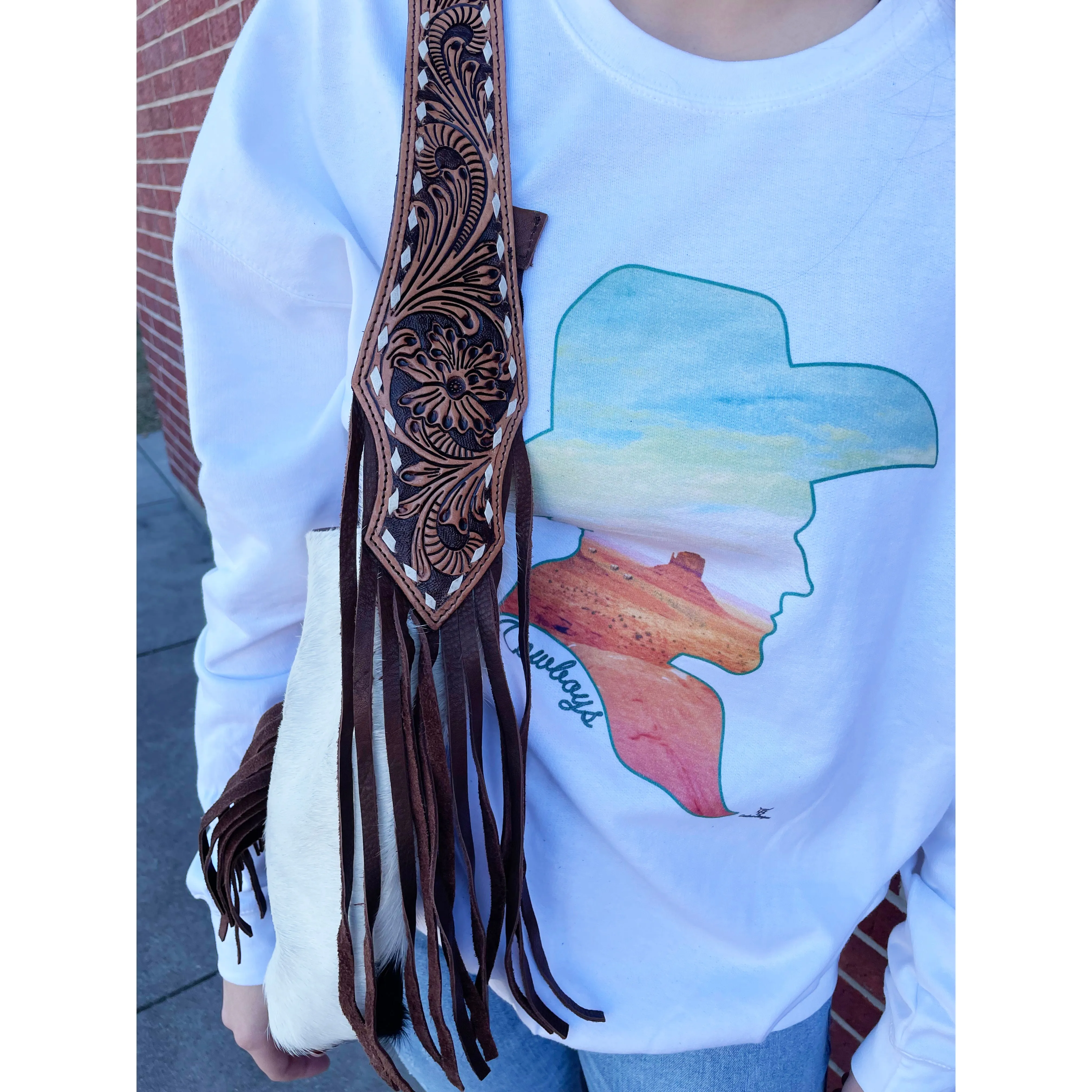 American Darling Hide & Fringe w/ Turquoise Stone