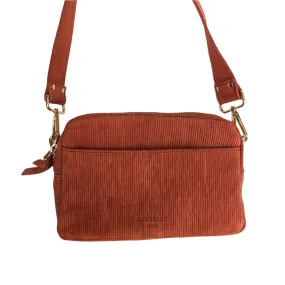 ANN KURZ Camera bag ruffle rust women