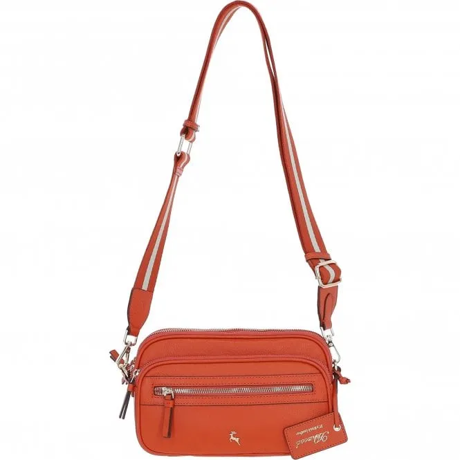 Ashwood X-35 Twin-Zip Leather Crossbody Bag