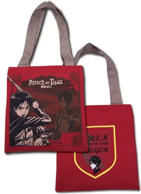 Attack on Titan - Red Eren Yeager Tote Bag