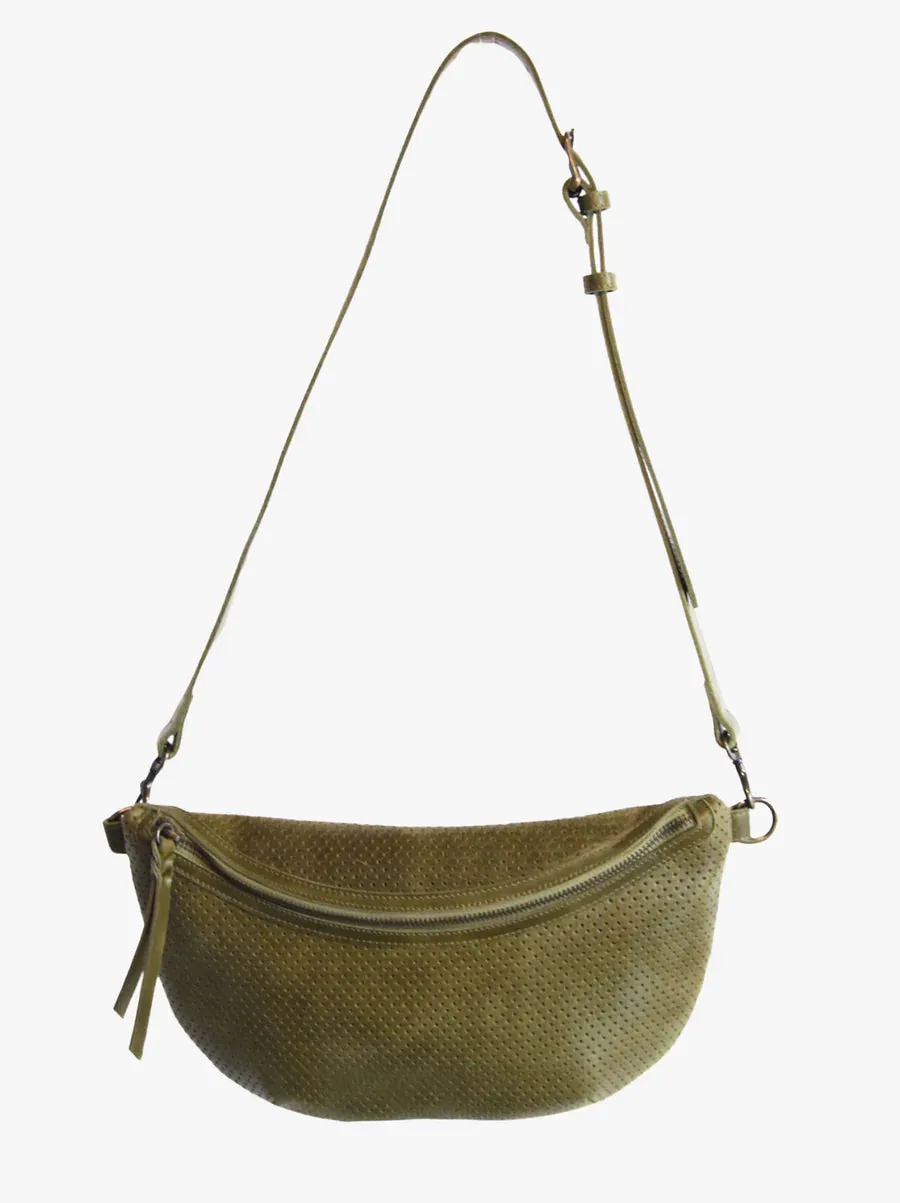 Berkeley Belt Bag in Perforated Moss