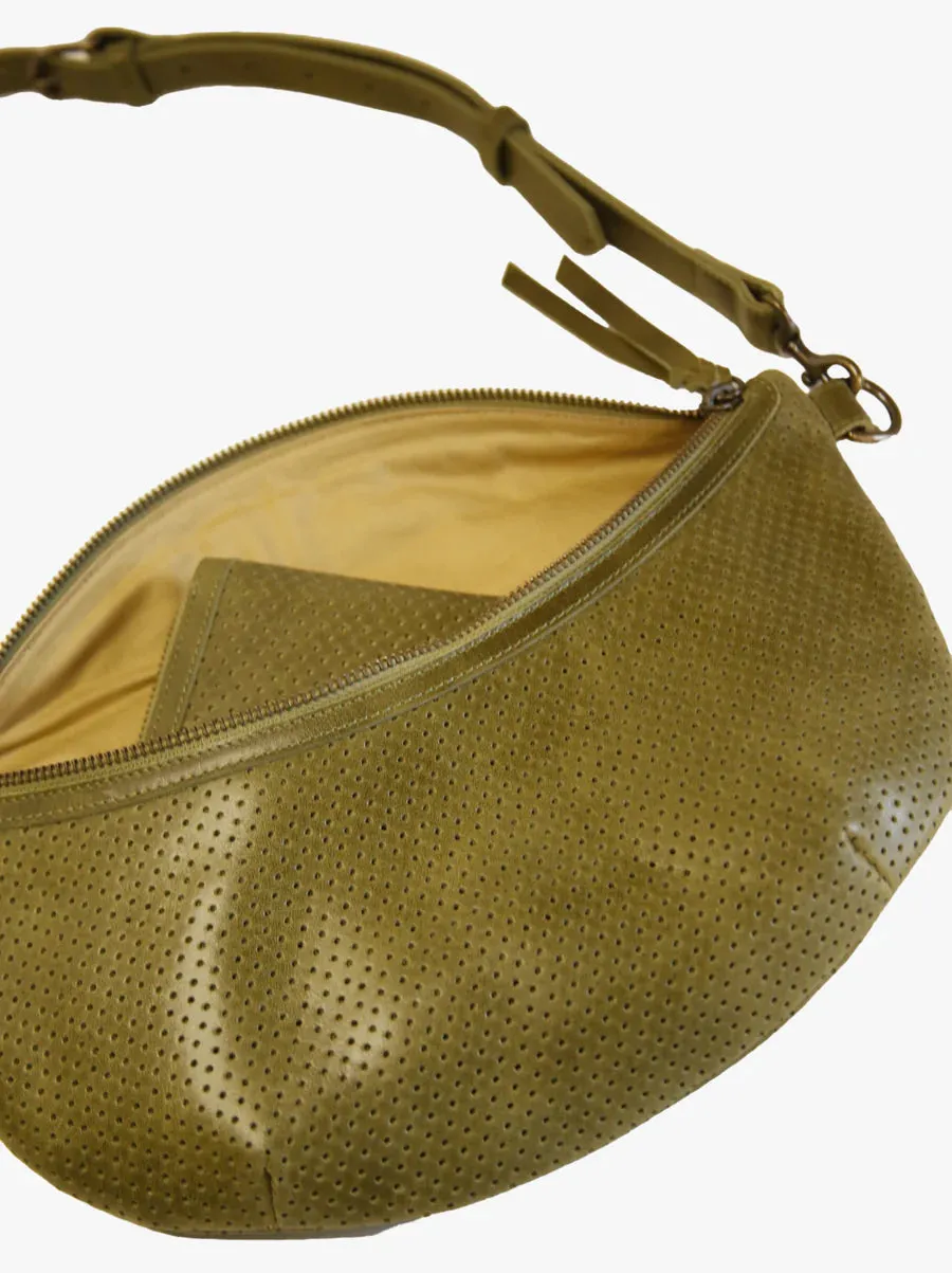 Berkeley Belt Bag in Perforated Moss