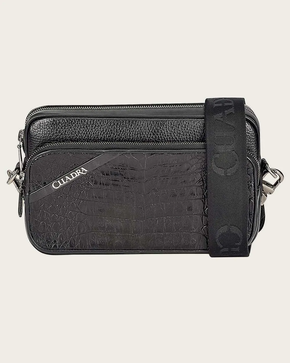 Black cayman shoulder bag