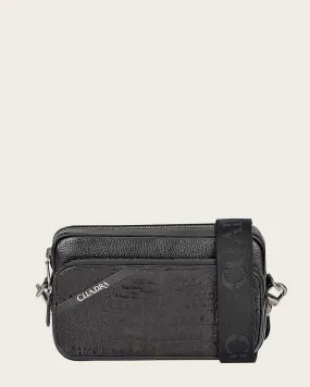 Black cayman shoulder bag