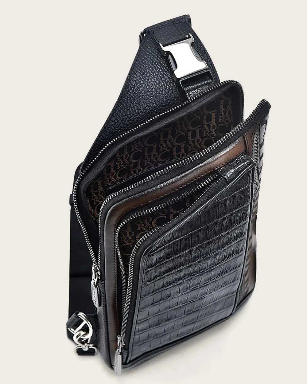 Black exotic shoulder bag