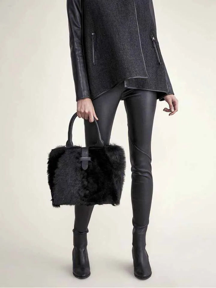 Black Shearling Handbag