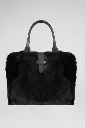 Black Shearling Handbag