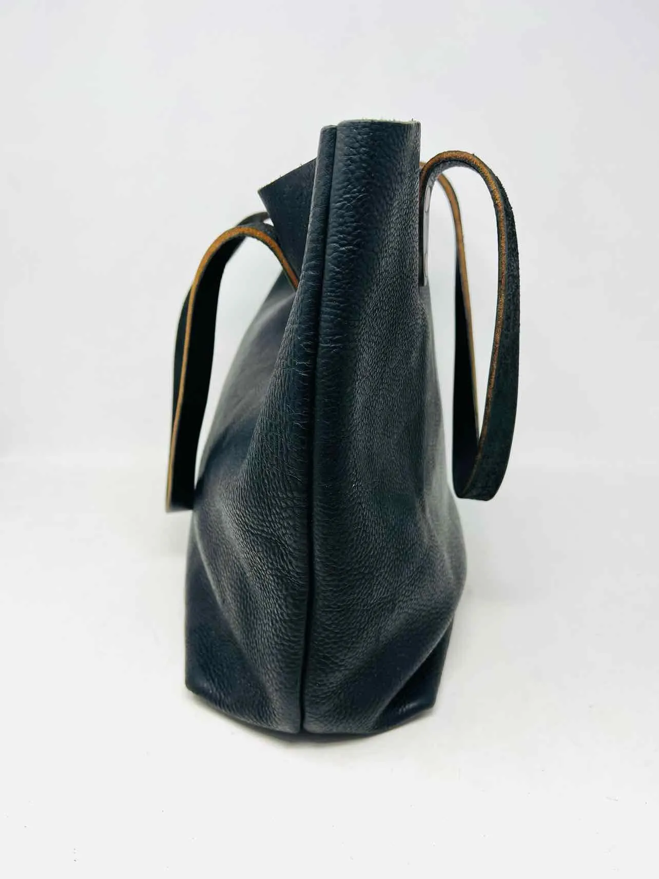 Black Shoulder Bag Pebbled Leather Designer Tote