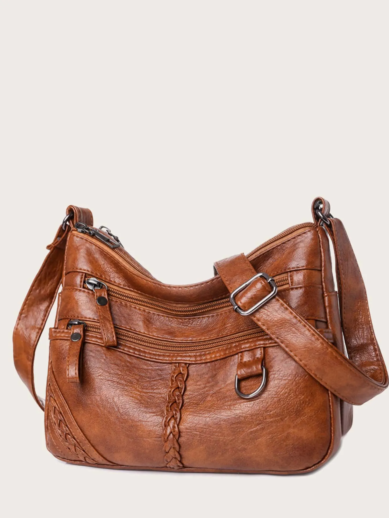 Braided Embossed Crossbody Bag