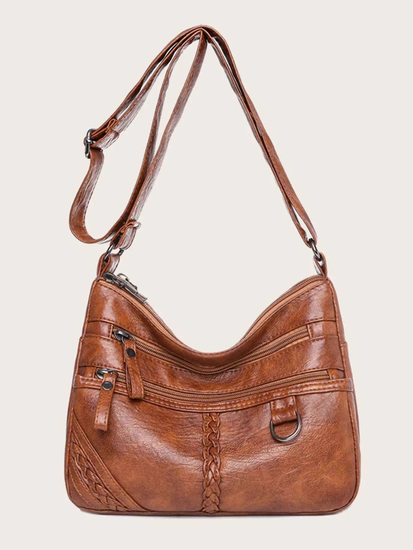 Braided Embossed Crossbody Bag