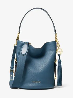 Brooke Medium Pebbled Leather Bucket Bag