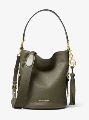 Brooke Medium Pebbled Leather Bucket Bag