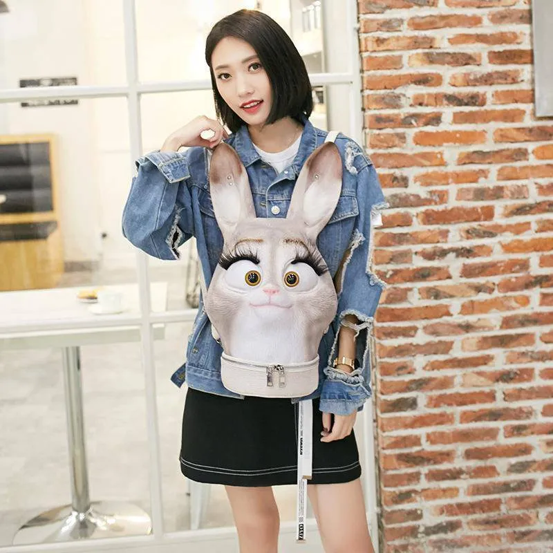 Cartoo Cute Rabbit Fashion Punk Backpack Gift Bags