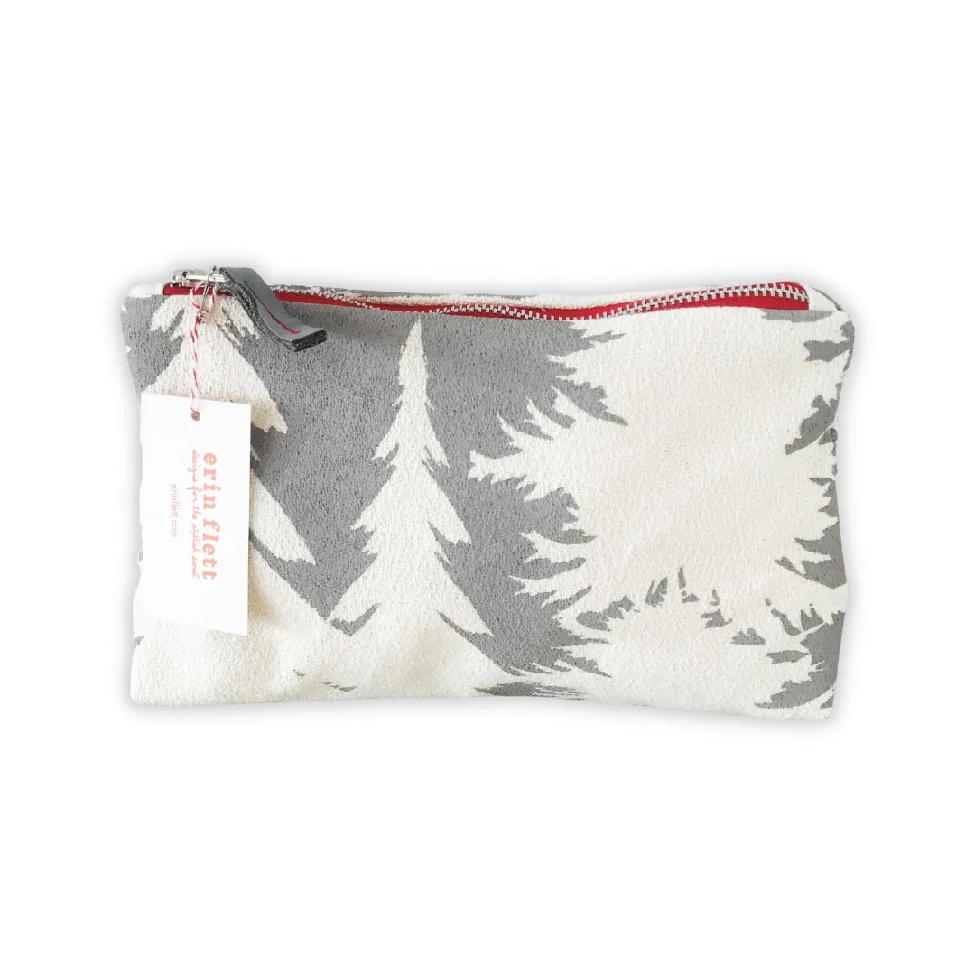 Charcoal Pine Makeup Zip Pouch