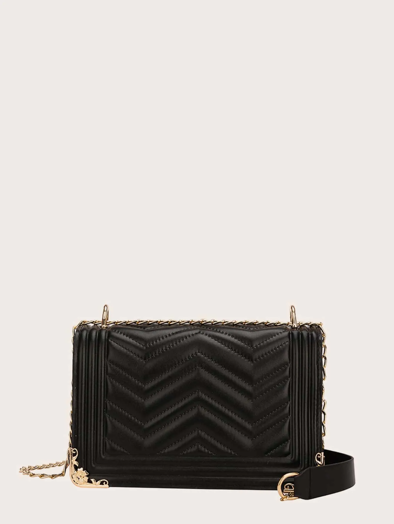 Chevron Chain Shoulder Bag