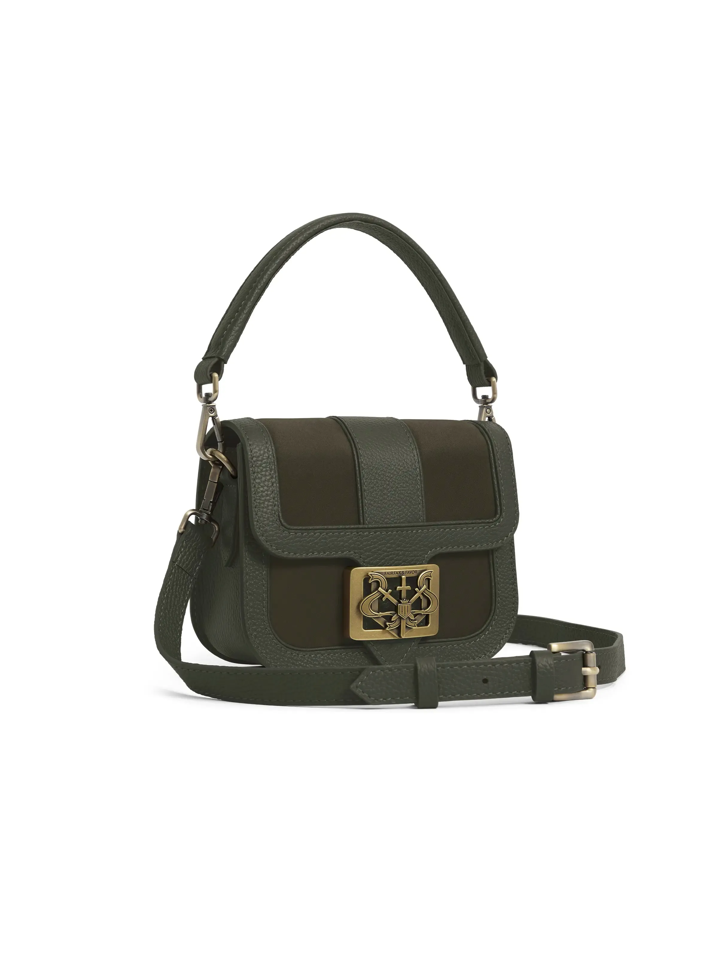 Clarence Handbag - Moss Green Suede