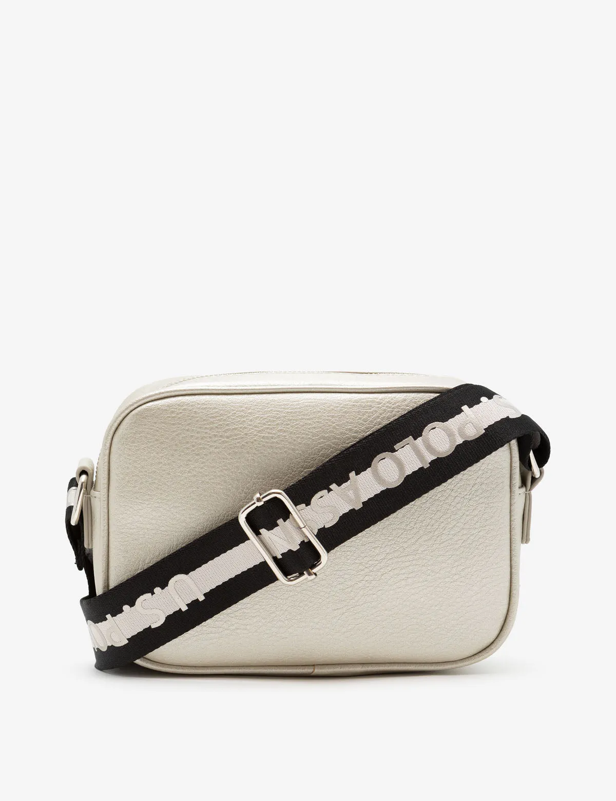 CLASSIC ZIP METALLIC CROSSBODY BAG