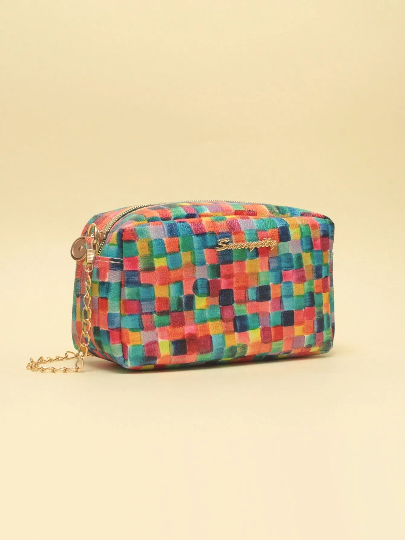 Color Block Chain Crossbody Bag