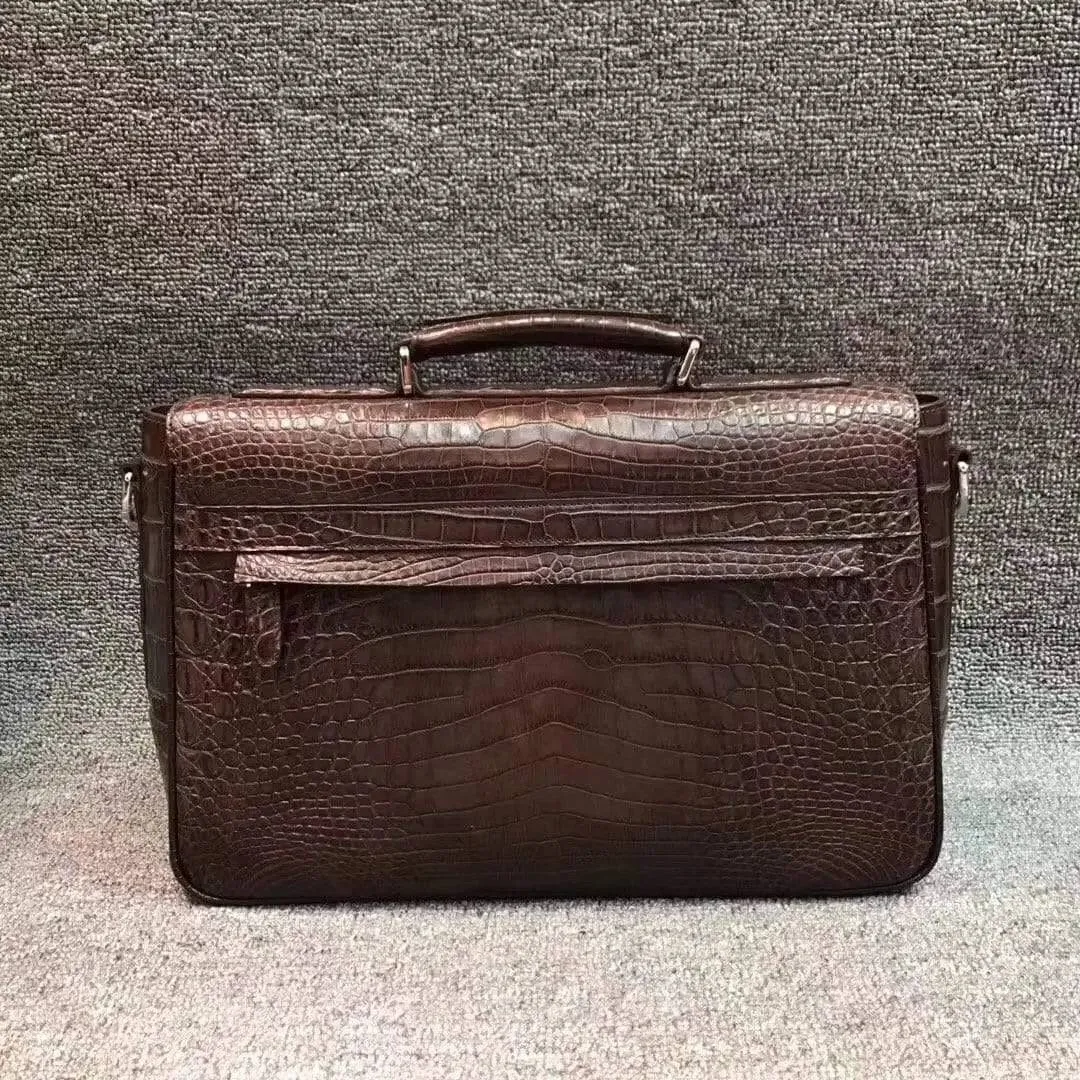 Crocodile Belly Leather Lock  Briefcase