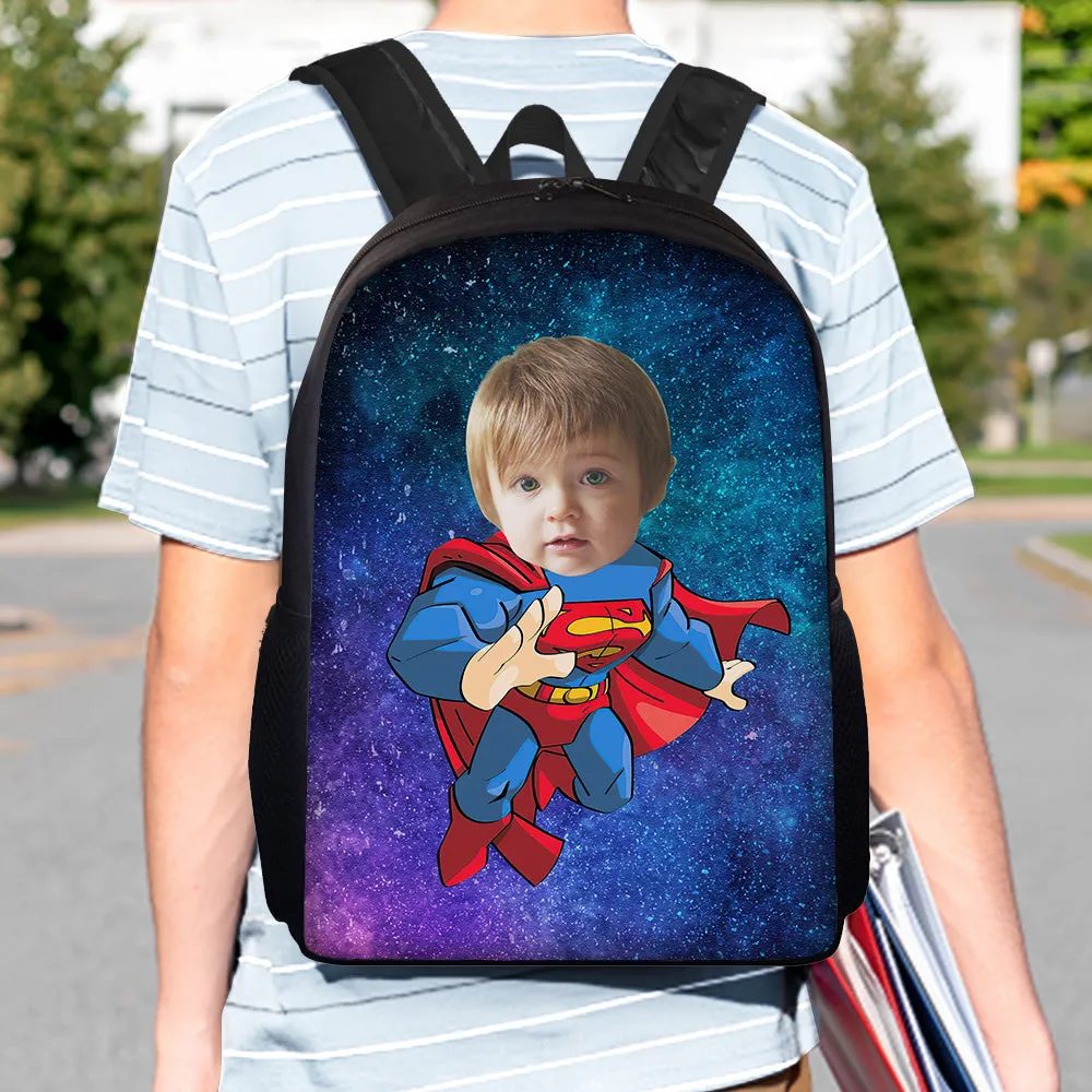 Custom Face Backpack Personalised Starry Sky School Bag for Students