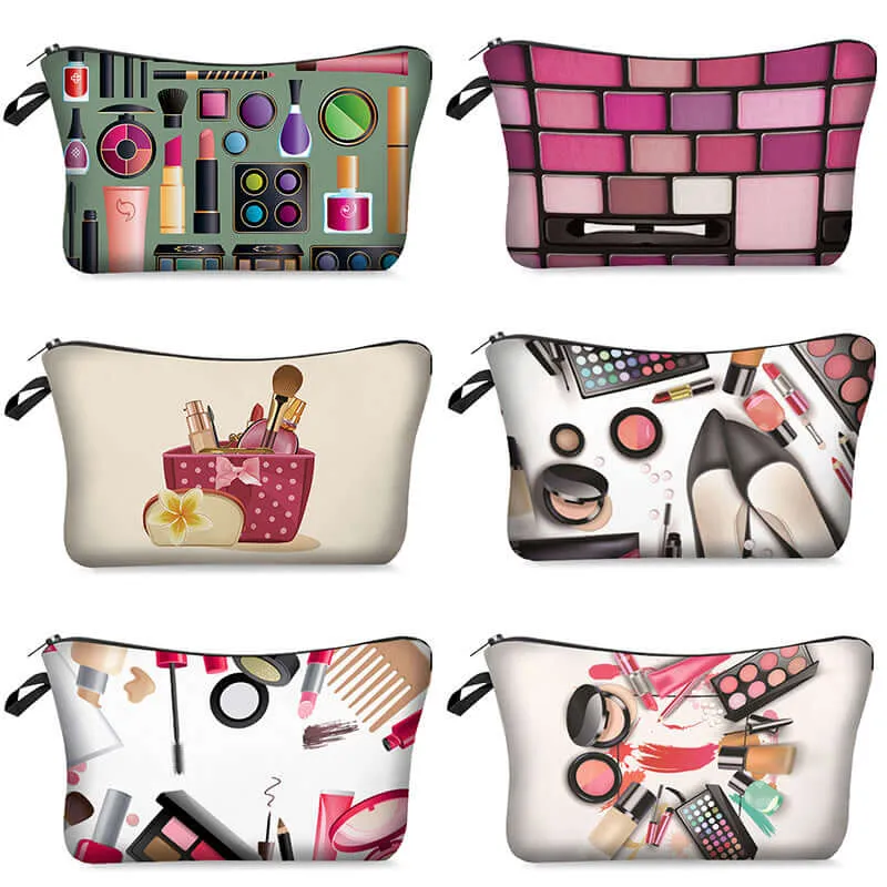 Digital Printing Makeup Cosmetics Series, Cosmetic Bag, Storage Bag, Cross-Border Best Seller