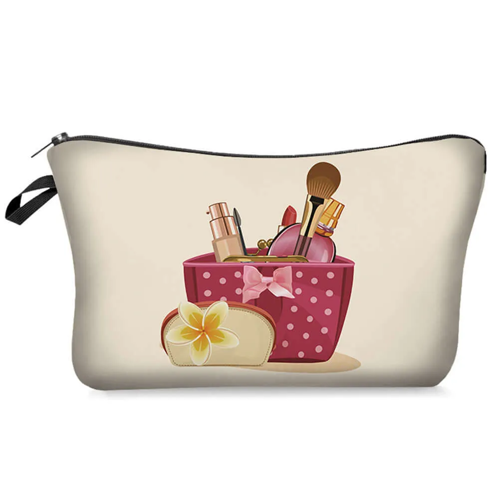 Digital Printing Makeup Cosmetics Series, Cosmetic Bag, Storage Bag, Cross-Border Best Seller