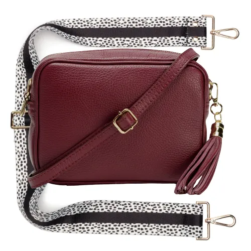 Elie Beaumont Wine Leather Crossbody Bag