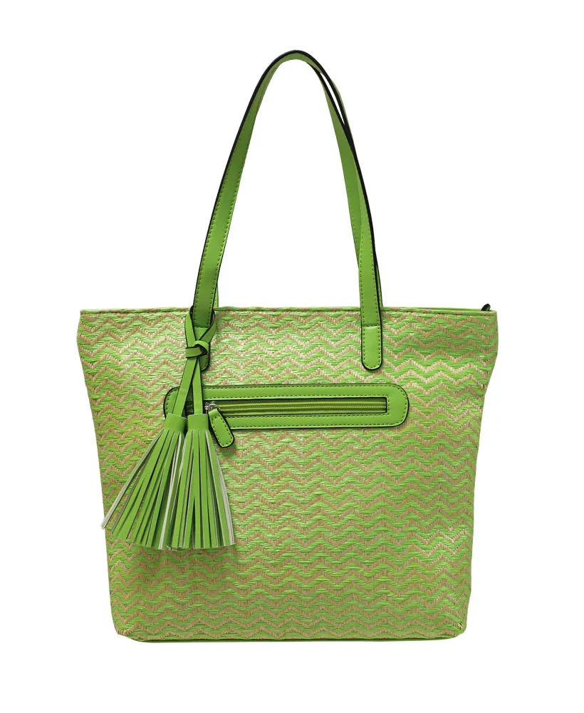 Envy Foxglove Stripe Canvas Tote Bag