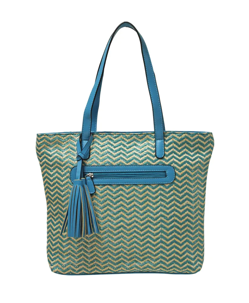 Envy Foxglove Stripe Canvas Tote Bag