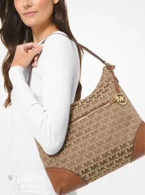 Fallon Large Logo Jacquard Shoulder Bag