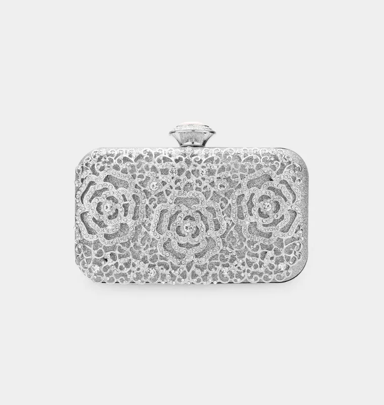 Floral Rhinestone Purse