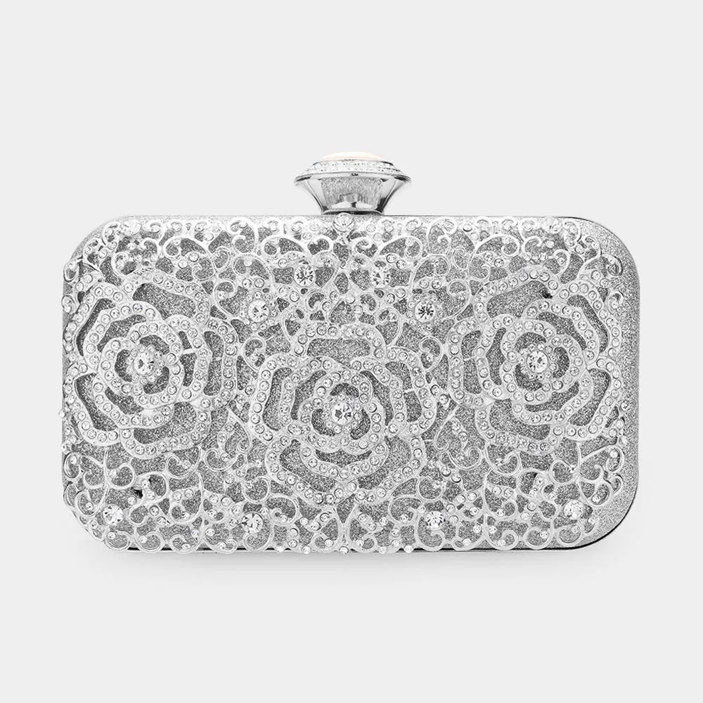 Floral Rhinestone Purse