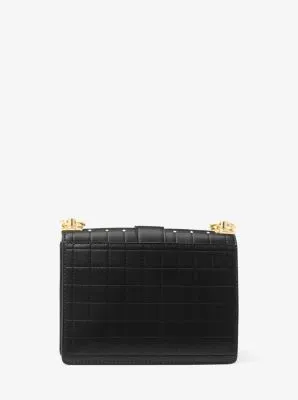 Greenwich Small Studded Quilted Faux Leather Crossbody Bag