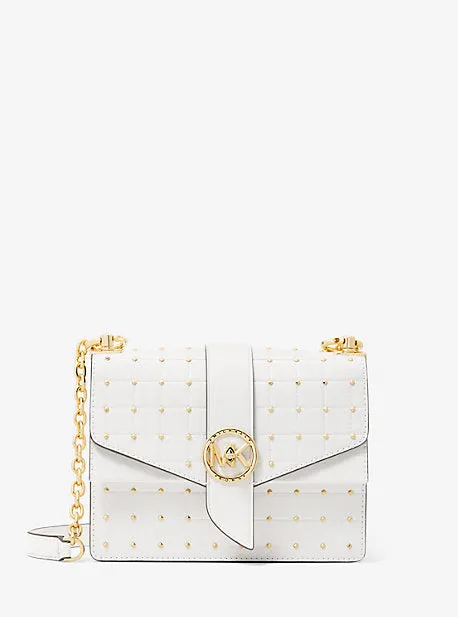 Greenwich Small Studded Quilted Faux Leather Crossbody Bag