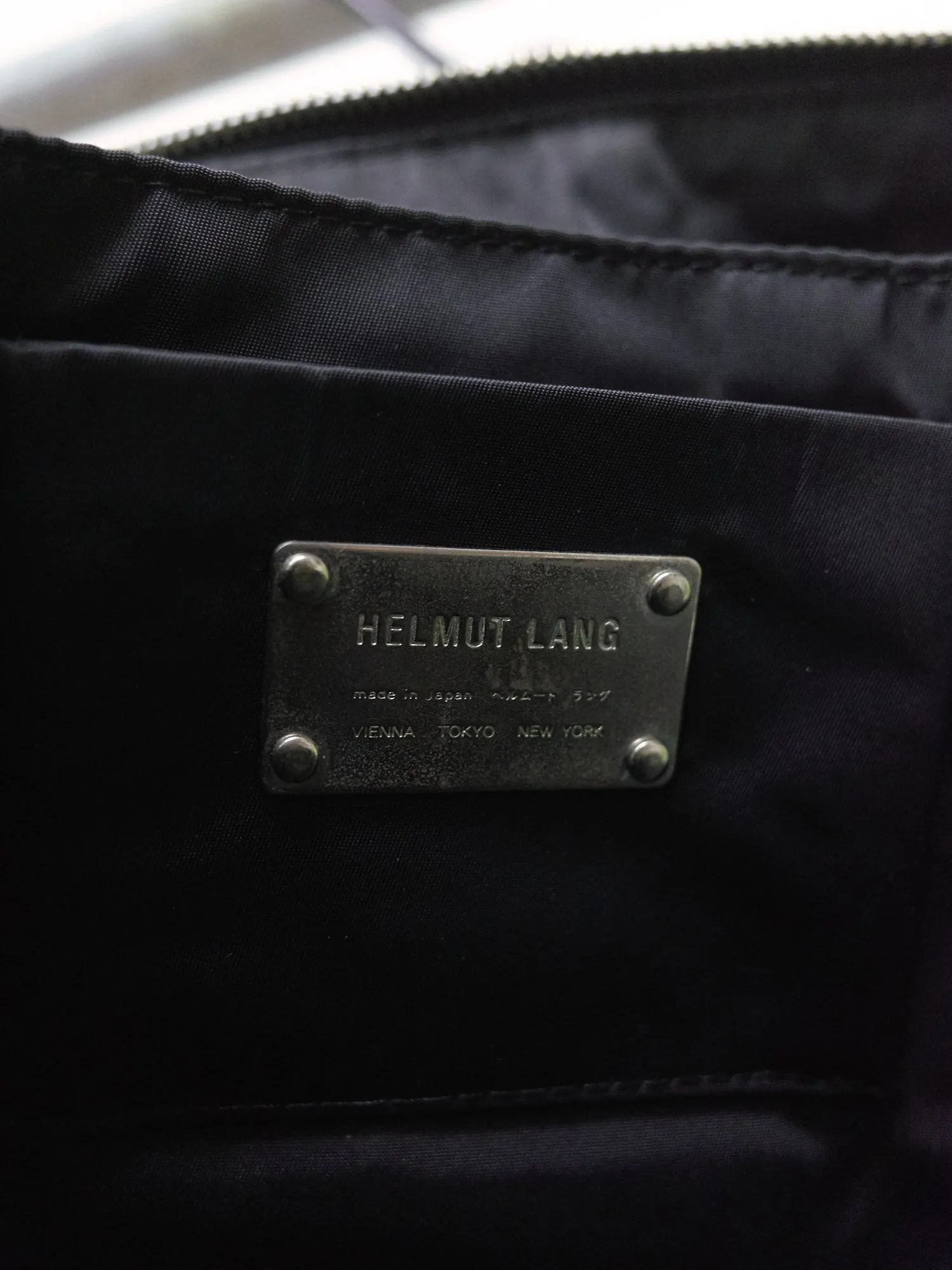 Helmut Lang 1990s-2000s black nylon two way briefcase backpack