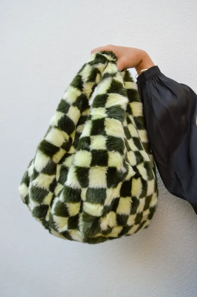 Jakke Bertha Green Checkerboard Bag