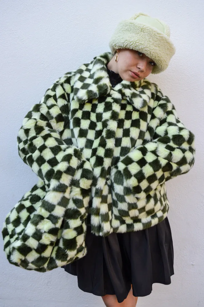 Jakke Bertha Green Checkerboard Bag