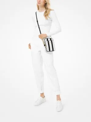 Jet Set Medium Logo Stripe Crossbody Bag