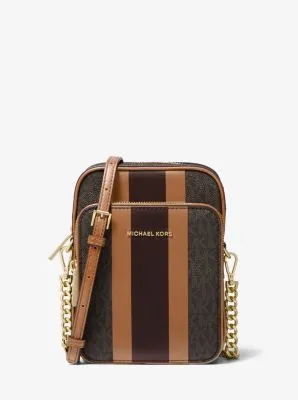 Jet Set Medium Logo Stripe Crossbody Bag