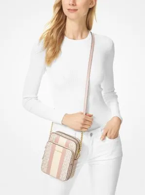 Jet Set Medium Logo Stripe Crossbody Bag