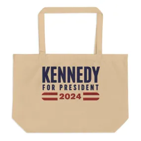 Kennedy for President Embroidered Large Tote Bag