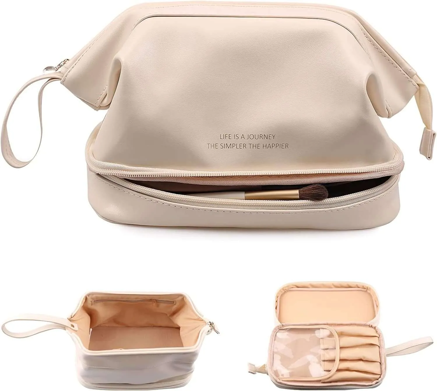 Large Capacity Cloud Double-Layer Cosmetic Bag