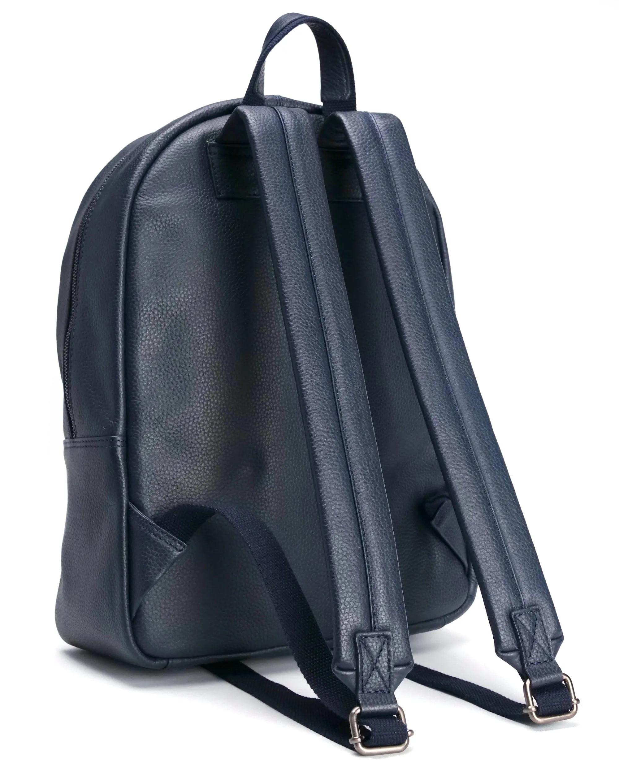 Leather Backpack Navy Blue